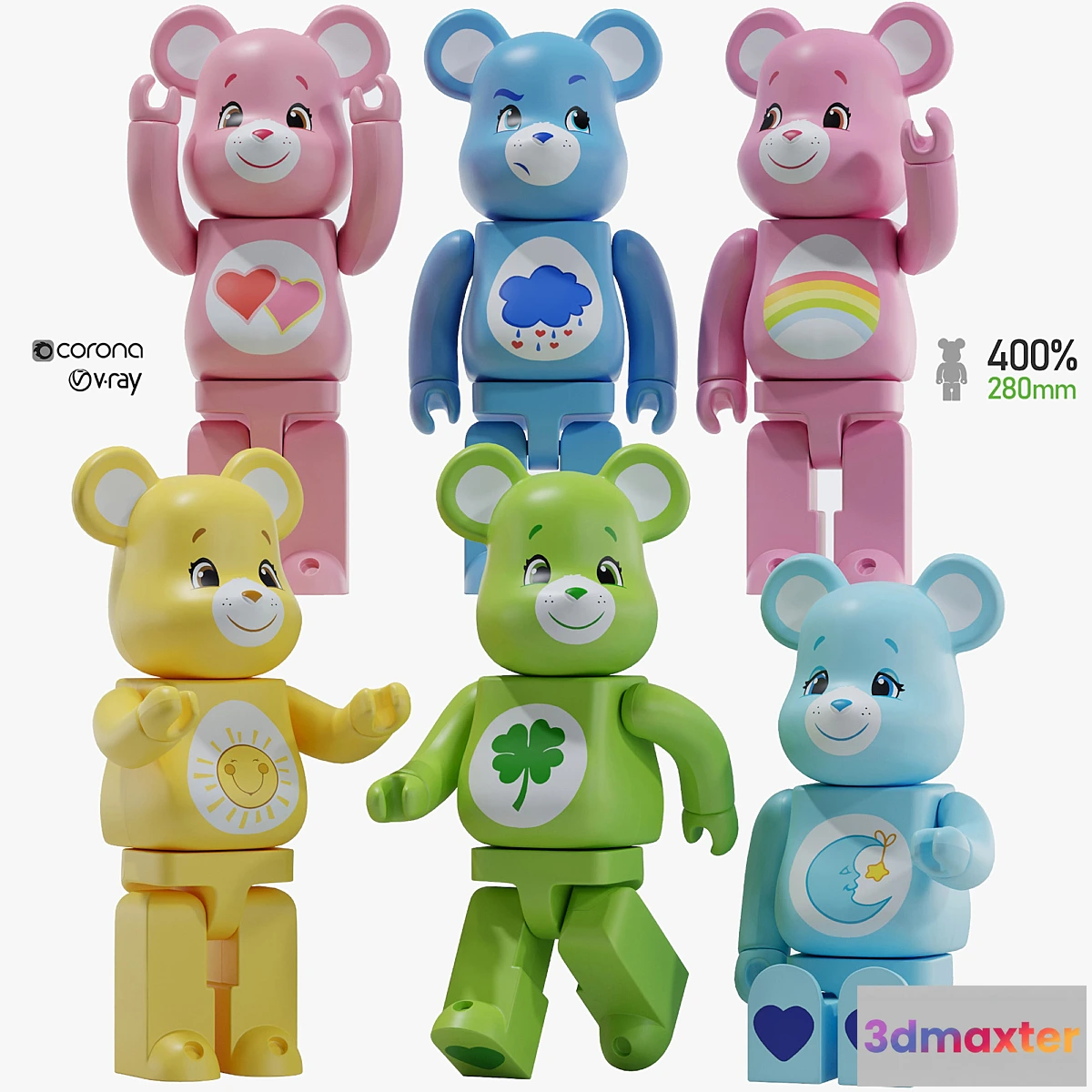 593188 - Bearbrick _ Care bear _ Set