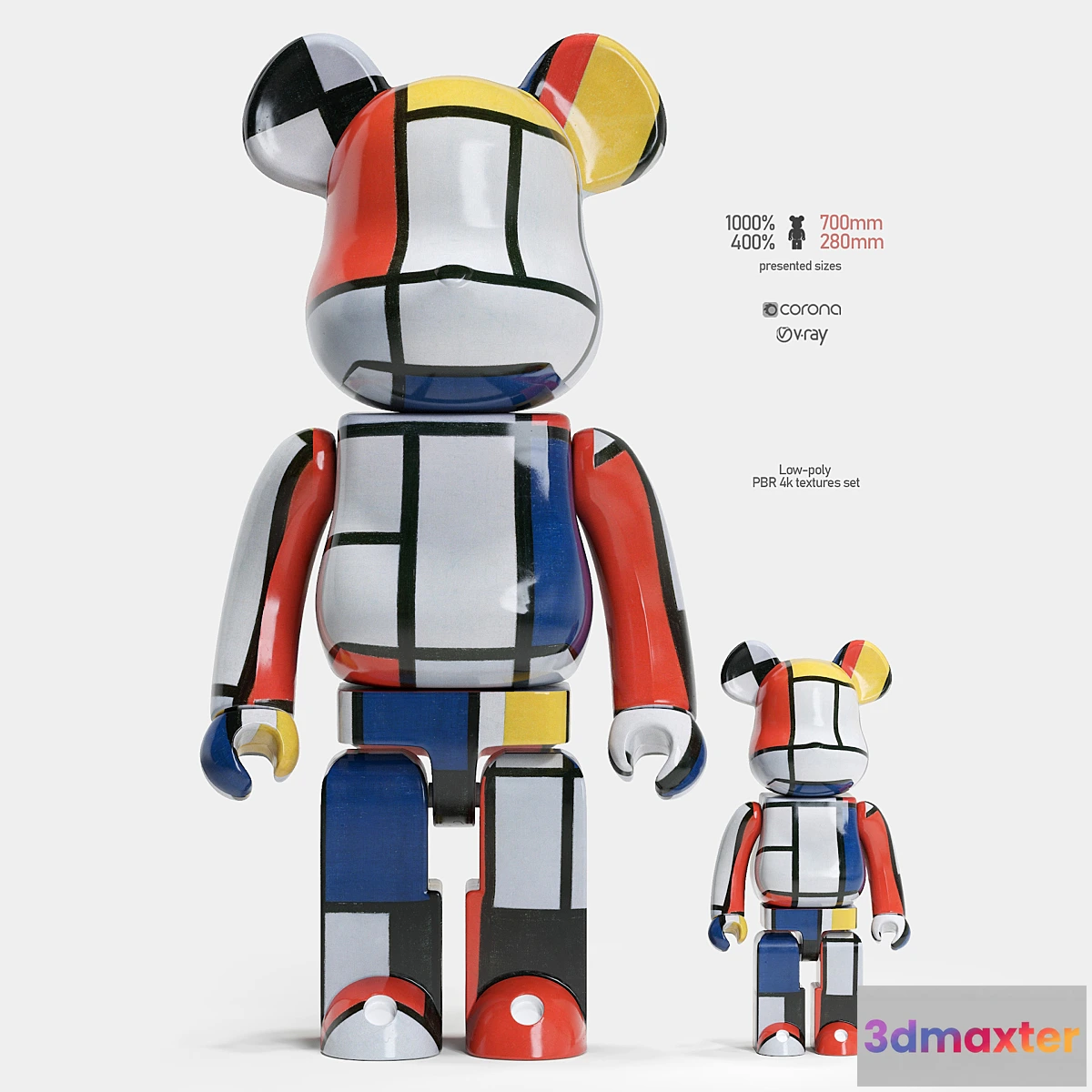 593952 - Bearbrick _ Piet Mondrian