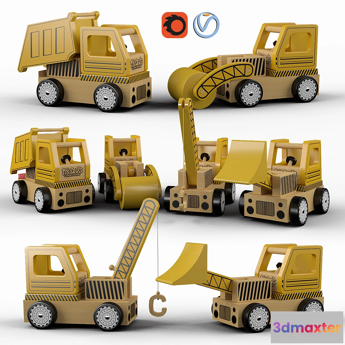 663783 - A set of toys (wooden typewriters)