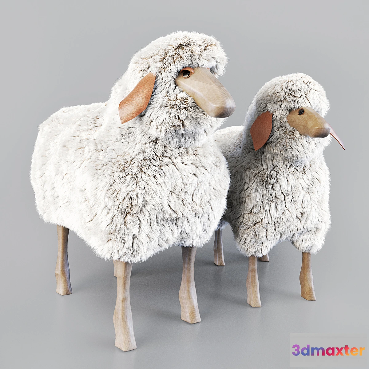 711026 - Wooden sheep stool