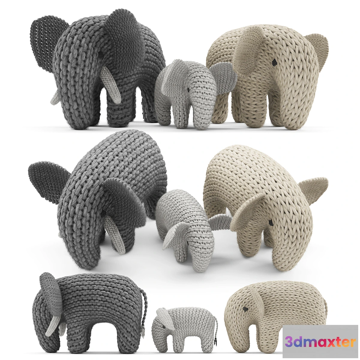 751881 - Knitted Elephants Toys