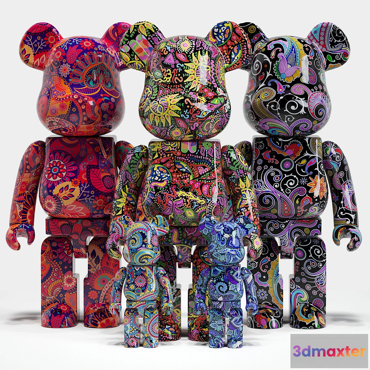 778469 - Bearbrick _ Psychedelic Paisley - No.3