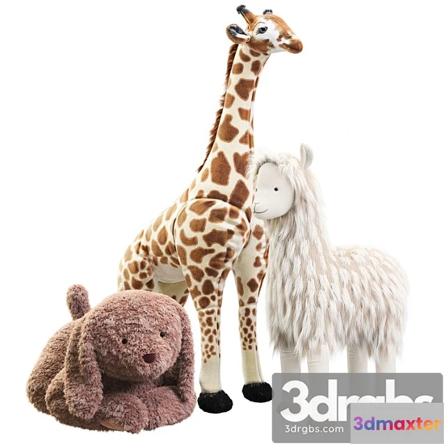 916234 - Toy Pottery Barn Plush Liama Labradoodle Giraffe