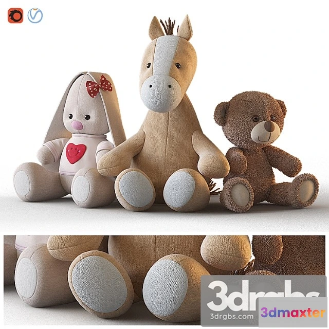 916264 - Toy Three Plush Toys