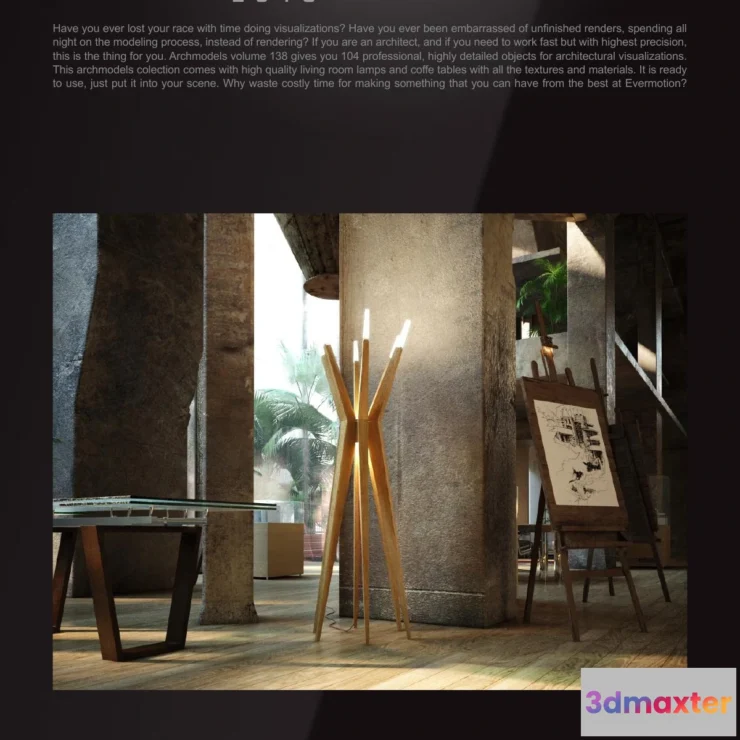 1223104 - Evermotion Archmodels Vol 138 [Coffee table and floor lamp]