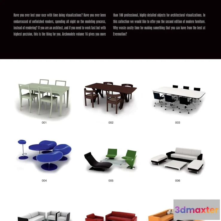 1264680 - Evermotion Archmodels Vol 016 [table chair sofa coffee table]