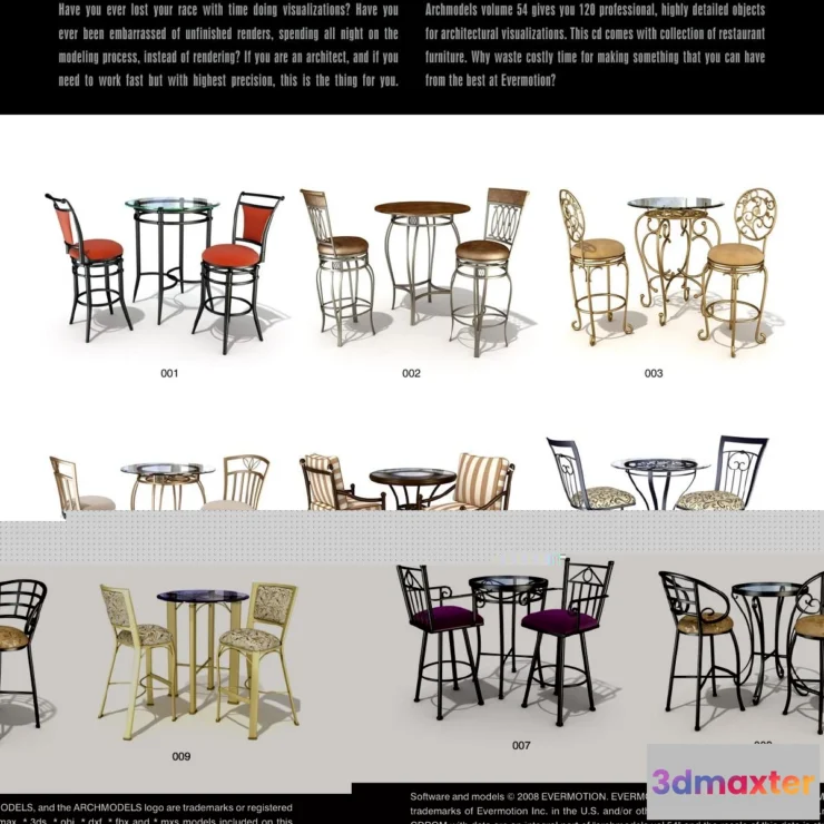 1264756 - Evermotion Archmodels Vol 054 [Dining table and chair combination]