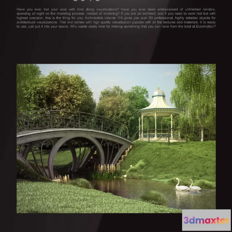 1264880 - Evermotion Archmodels Vol 116 [lawn fence bench gate model]