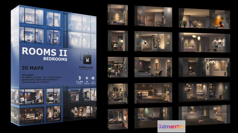 1537010 - wParallax - One Click Interiors - Bundle 1 & 2 3D Max