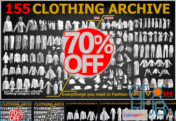 1537322 - 155 JEFF CLOTHING ARCHIVE 3D Max