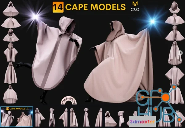 1537326 - 14 Cape Models (Male - Female) - Marvelous Designer - CLO3D PROJECTS+OBJ+FBX 3D Max