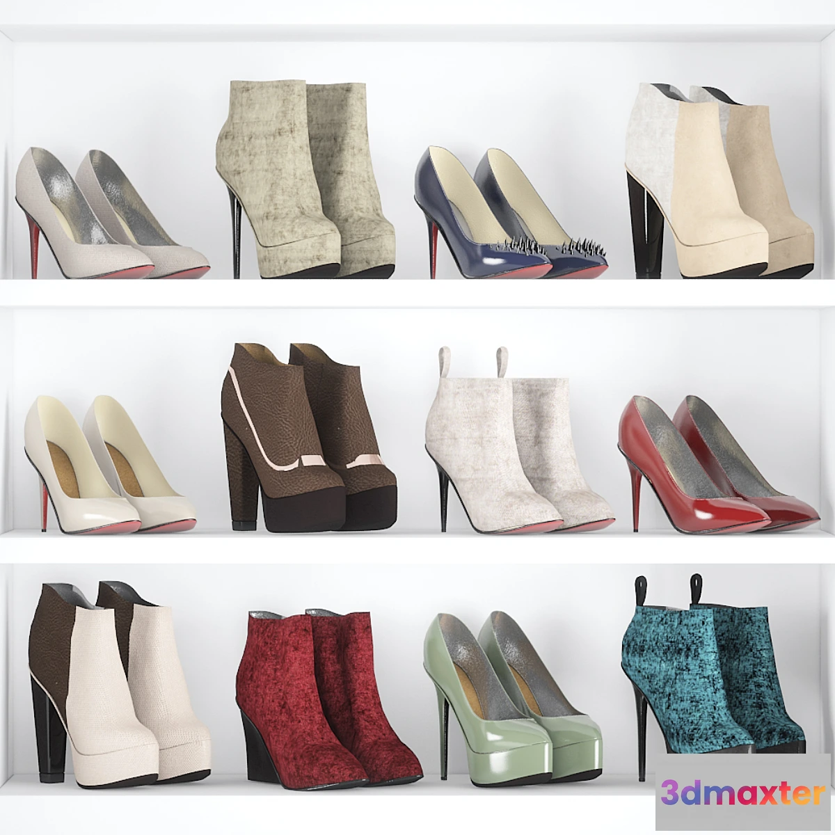 1289046 - Woman shoes set - 2 3D Max