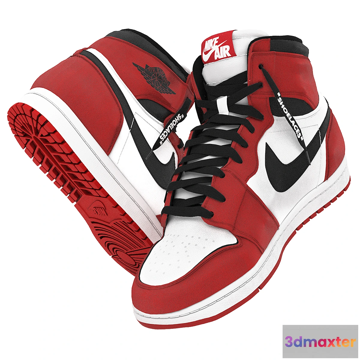 1330025 - red nike air jordan 1 retro 3D Max