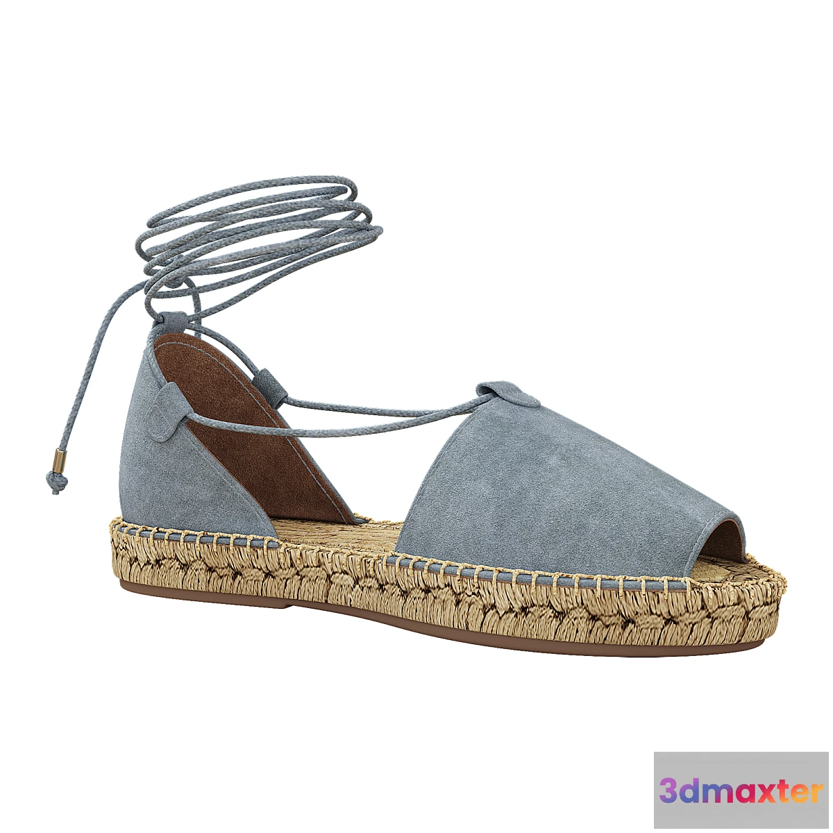 1421892 - Lace up Espadrilles Alma Blue Sandals 3D Max