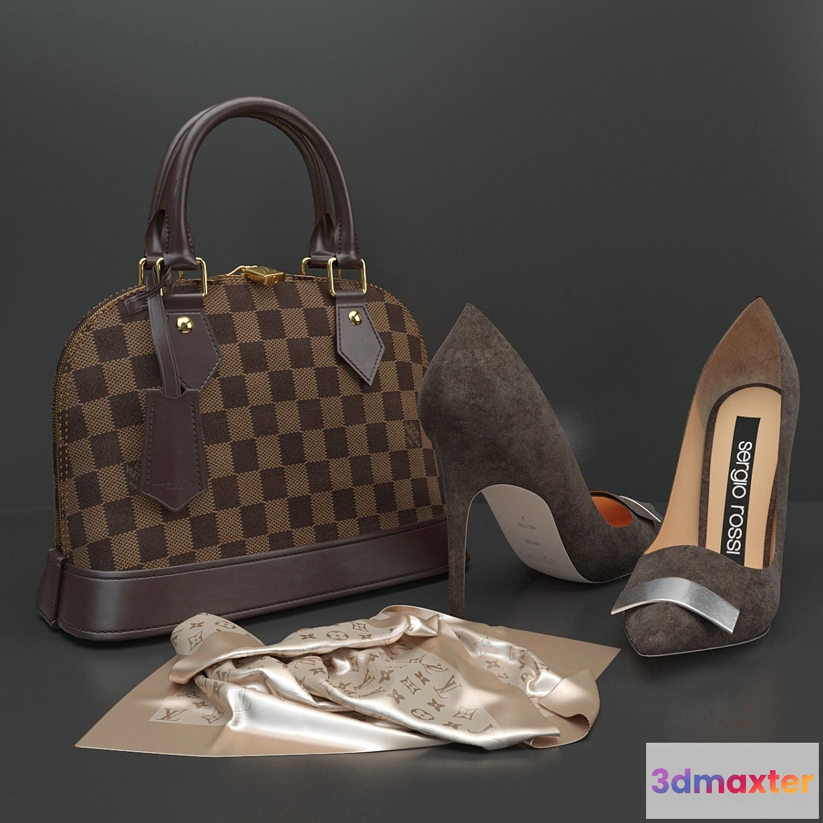 1464690 - Elegant Bag and Shoes 3D Max