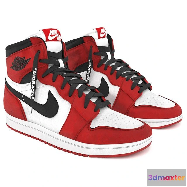 1544519 - Red nike air jordan 1 retro 3D Max