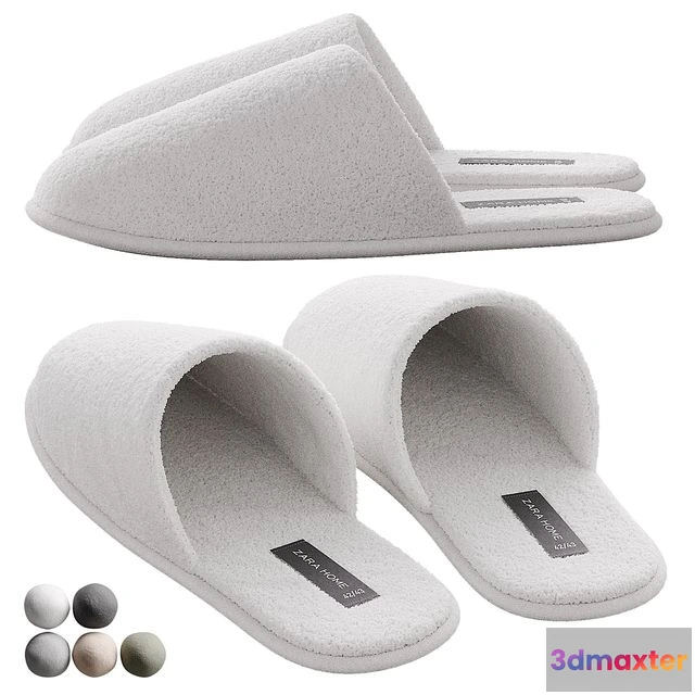 1549633 - Terry slippers Zara Home 3D Max