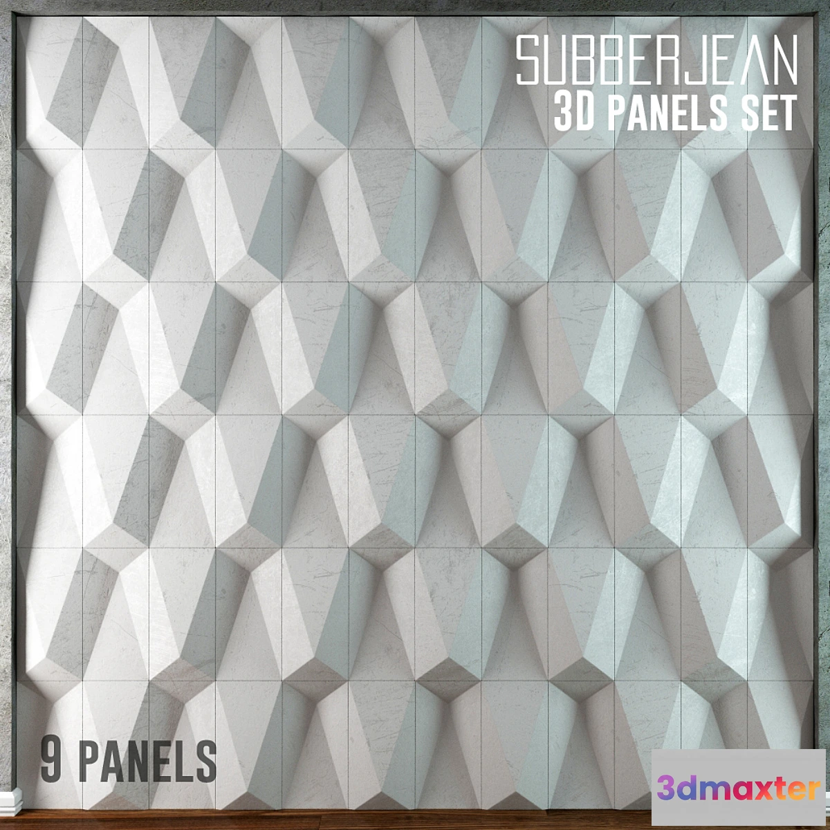 1286448 - 3D panel 9 pcs. _ 3D panels Set 9 Subberjean 3D Max