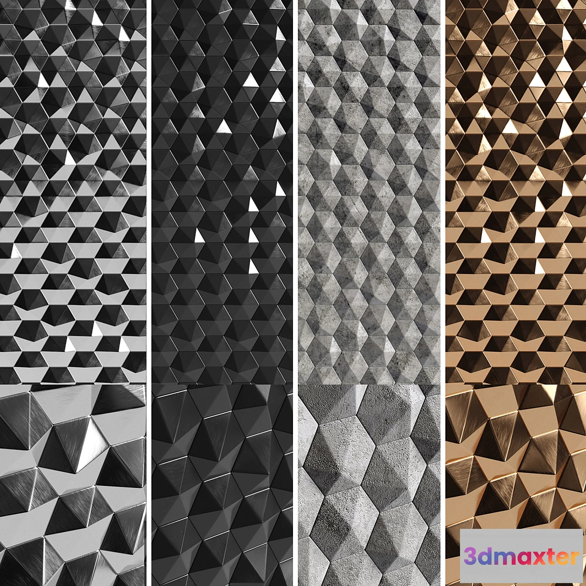 1308579 - 3D panels Hexagons 3D Max