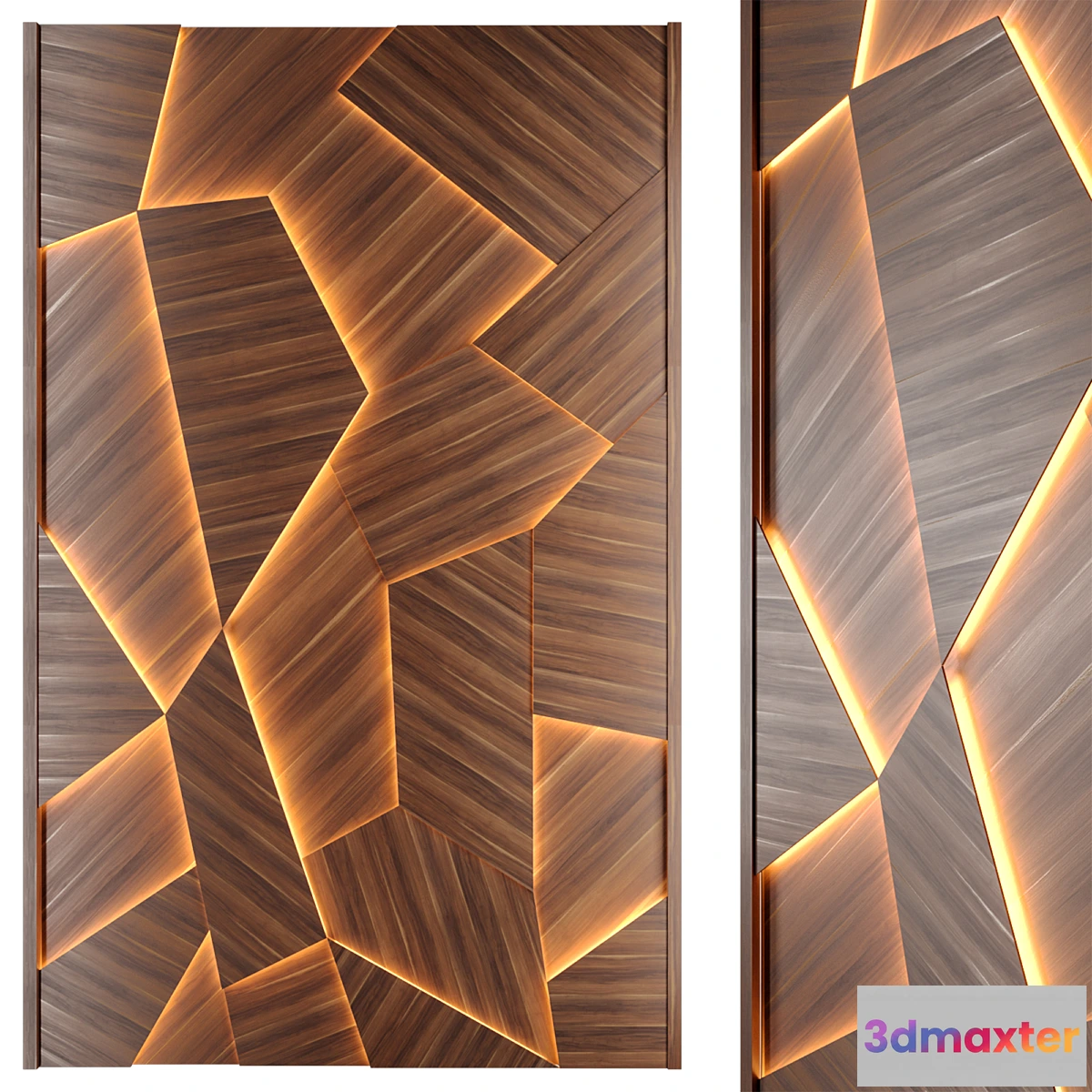 1316239 - Solid wood wall panel 3D Max