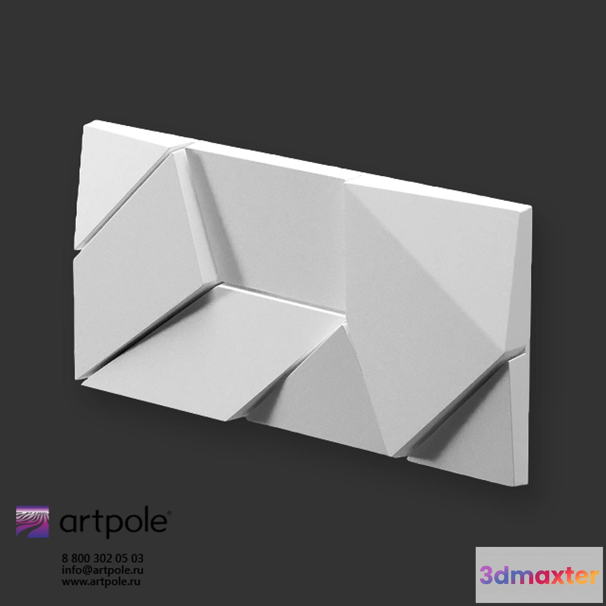 1320370 - OM Gypsum 3D panel Elementary ORIGAMI by Artpole 3D Max