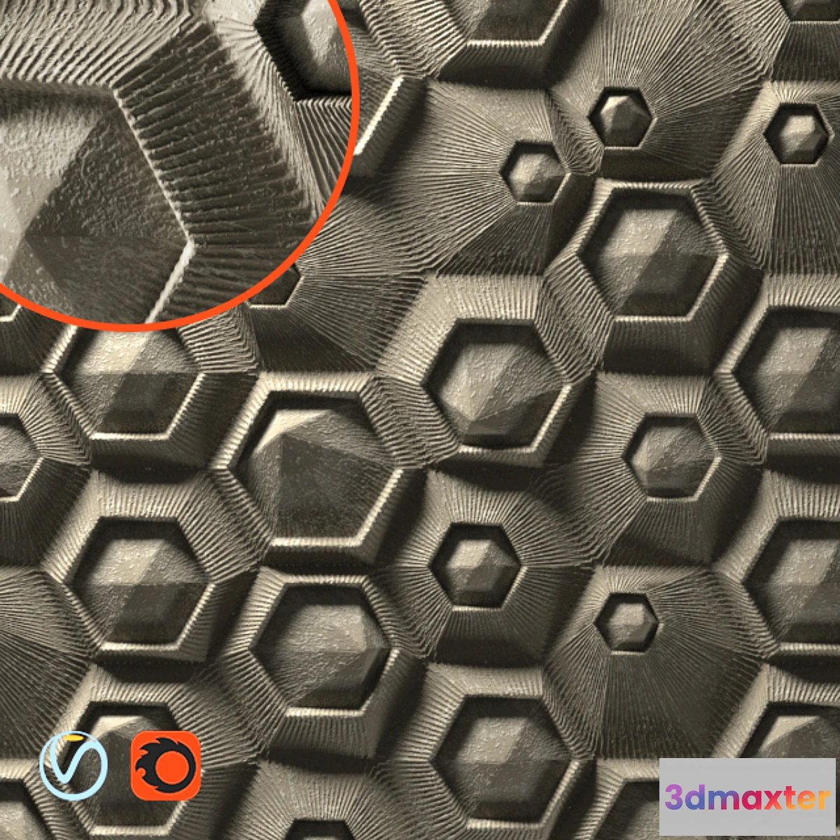 1326464 - 3D panel - hxf-04 Exagon - by Elija Porter - No.3 3D Max