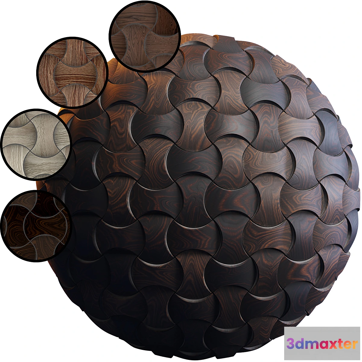 1403010 - Wooden 3D Panel 03 EFGH  PBR  4K 3D Max