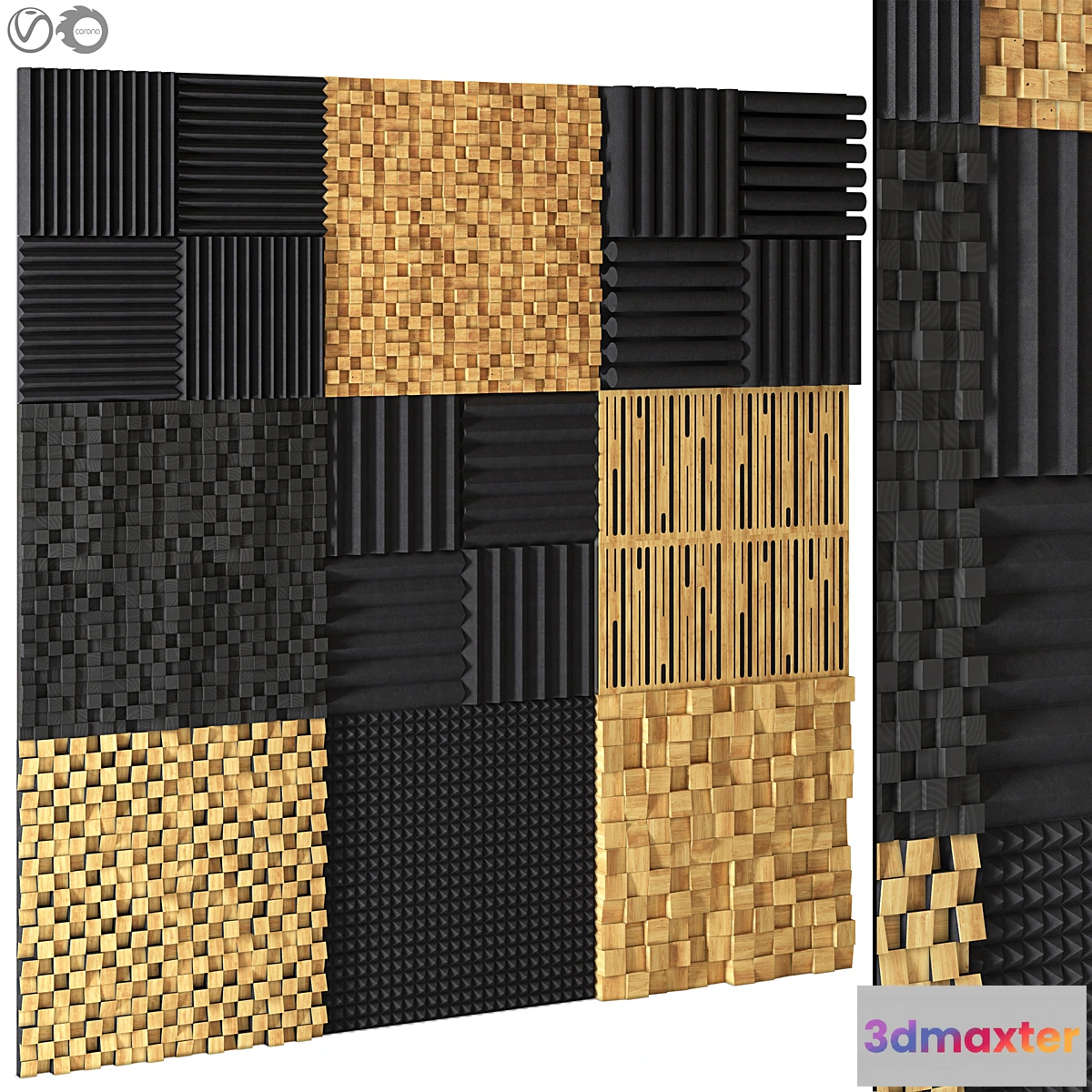 1432144 - Acoustic Panel Music Studio Collection 3D Max