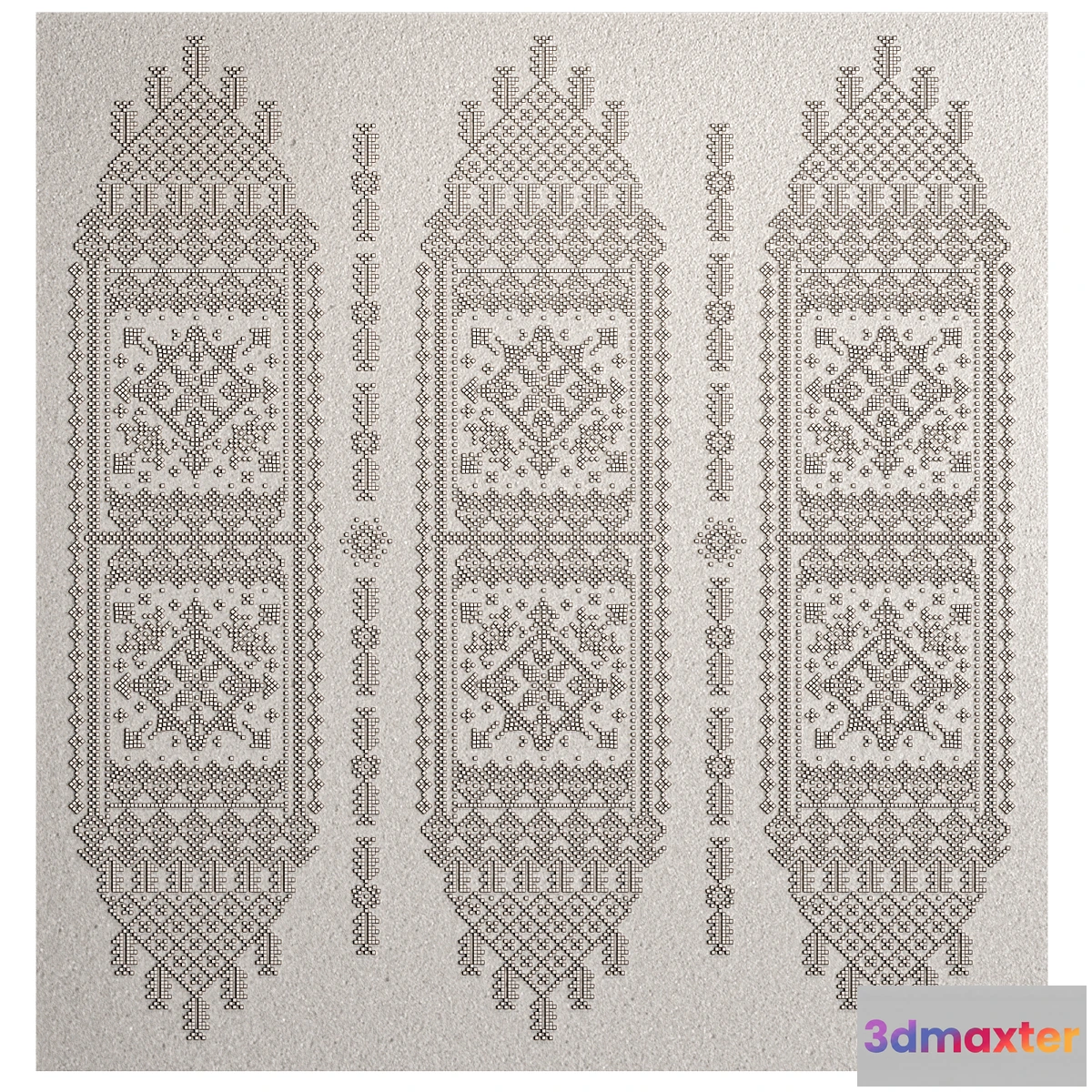 1453146 - Decorative Panel with Slavic folk Ornament 3D Max