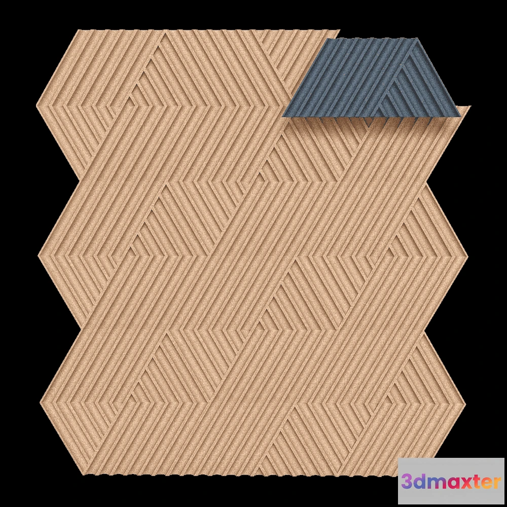 1592186 - CORKBEE - Wall panel Weave 3D Max