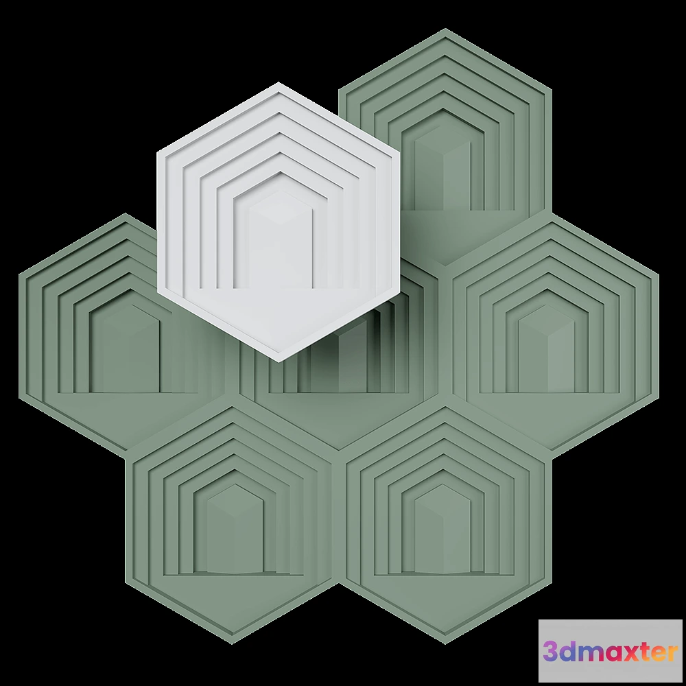 1592392 - Deco Line - Deco Line Hexagon Temple 3D Max