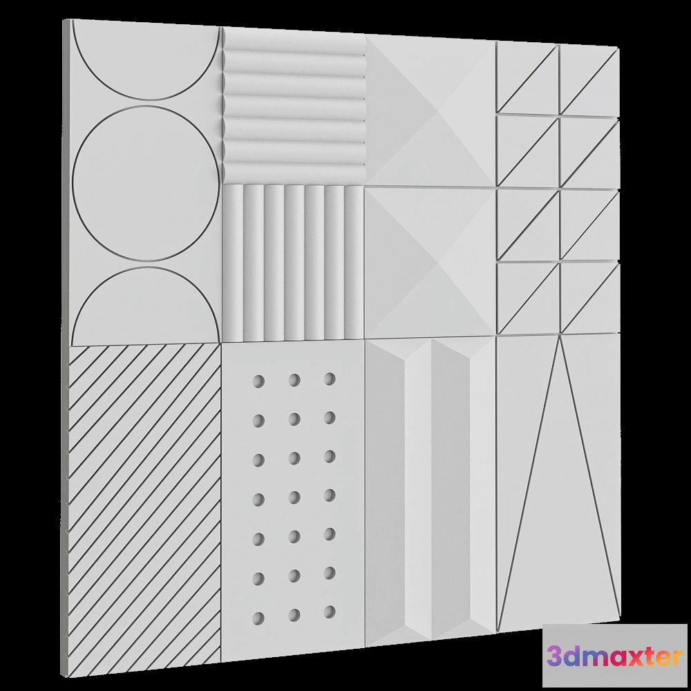 1592512 - Gesso 3D - Wall panel Domino 2 3D Max