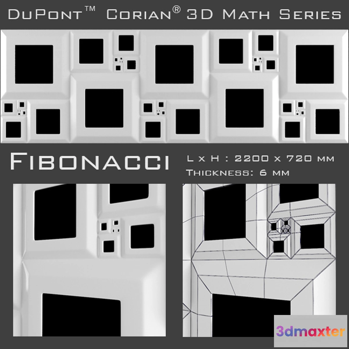 633205 - 3D Panel Corian Fibonacci