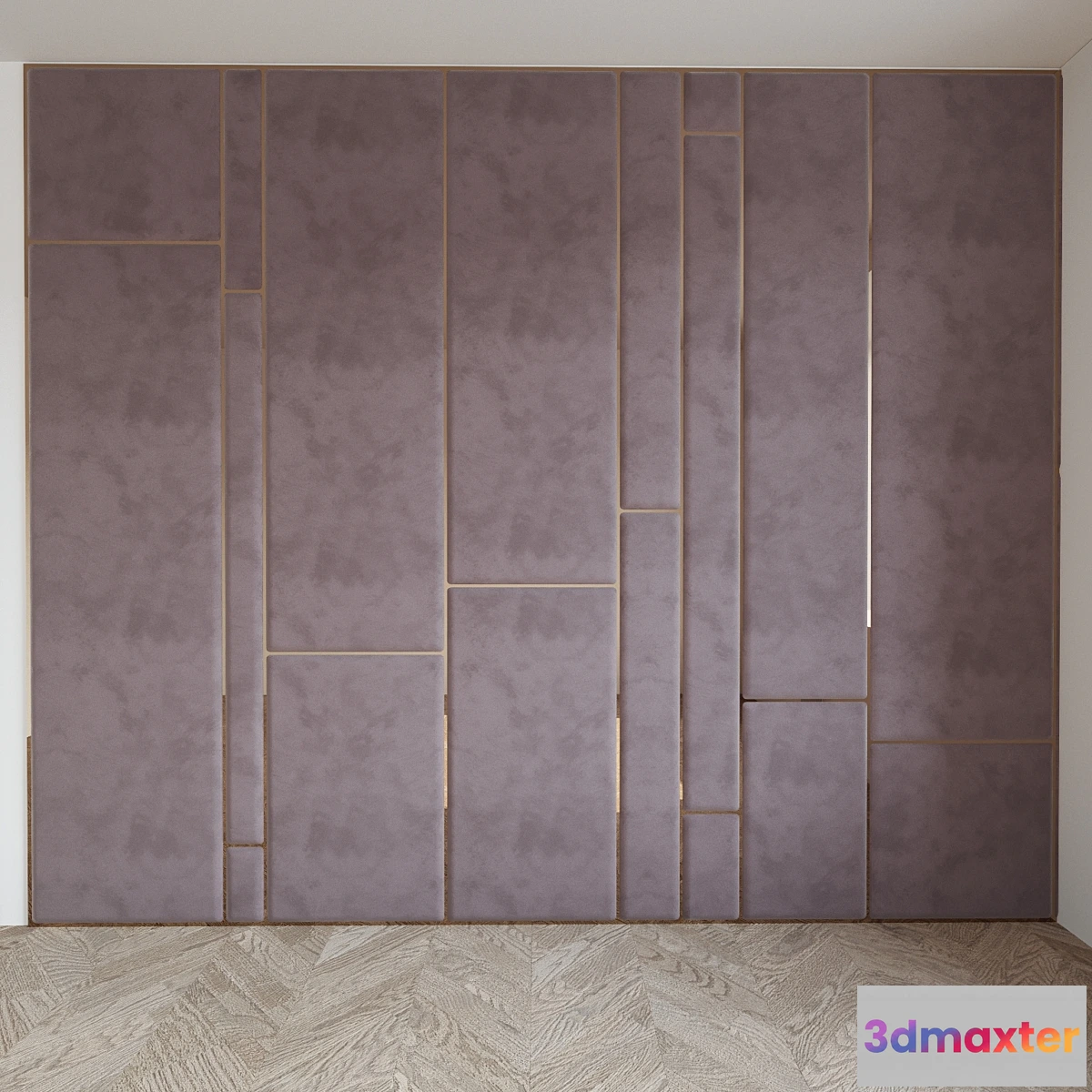 664513 - Upholstered dusty pink wall panel