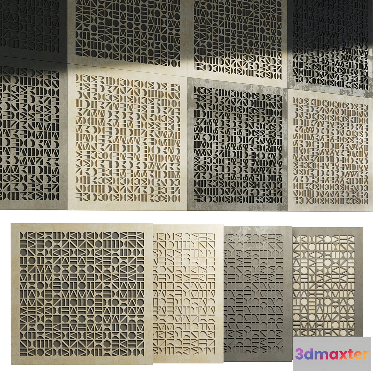 705110 - 3D panels of geometric shapes