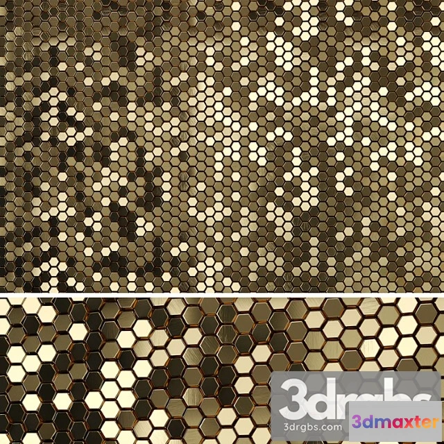916520 - 3d panels golden hexagon