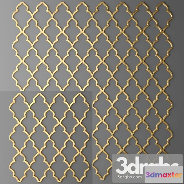 916784 - Lattice Panel Luxury Wall Decor Golden