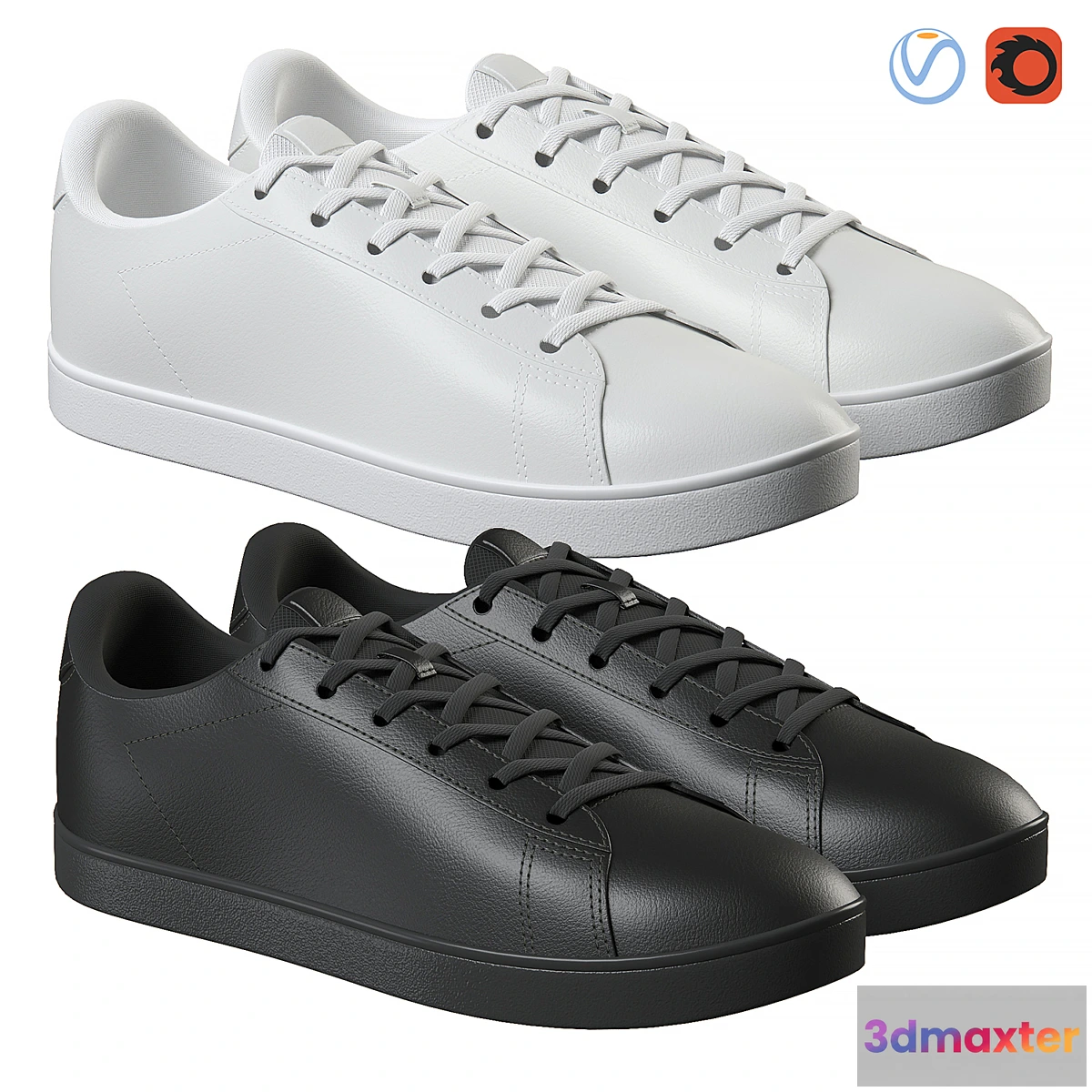 784666 - Leather Shoes Black and White
