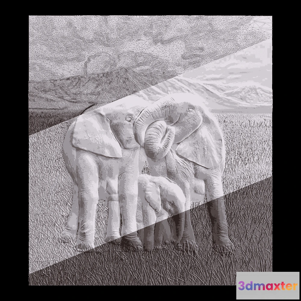 1593048 - Deco Line - Elephants 3D Max