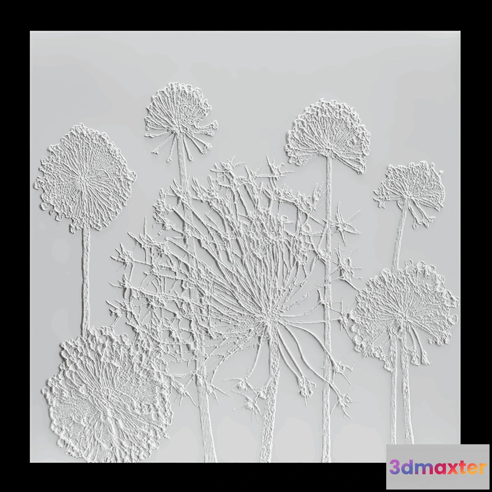 1593226 - Wall deco - DANDELIONS B-26 3D Max
