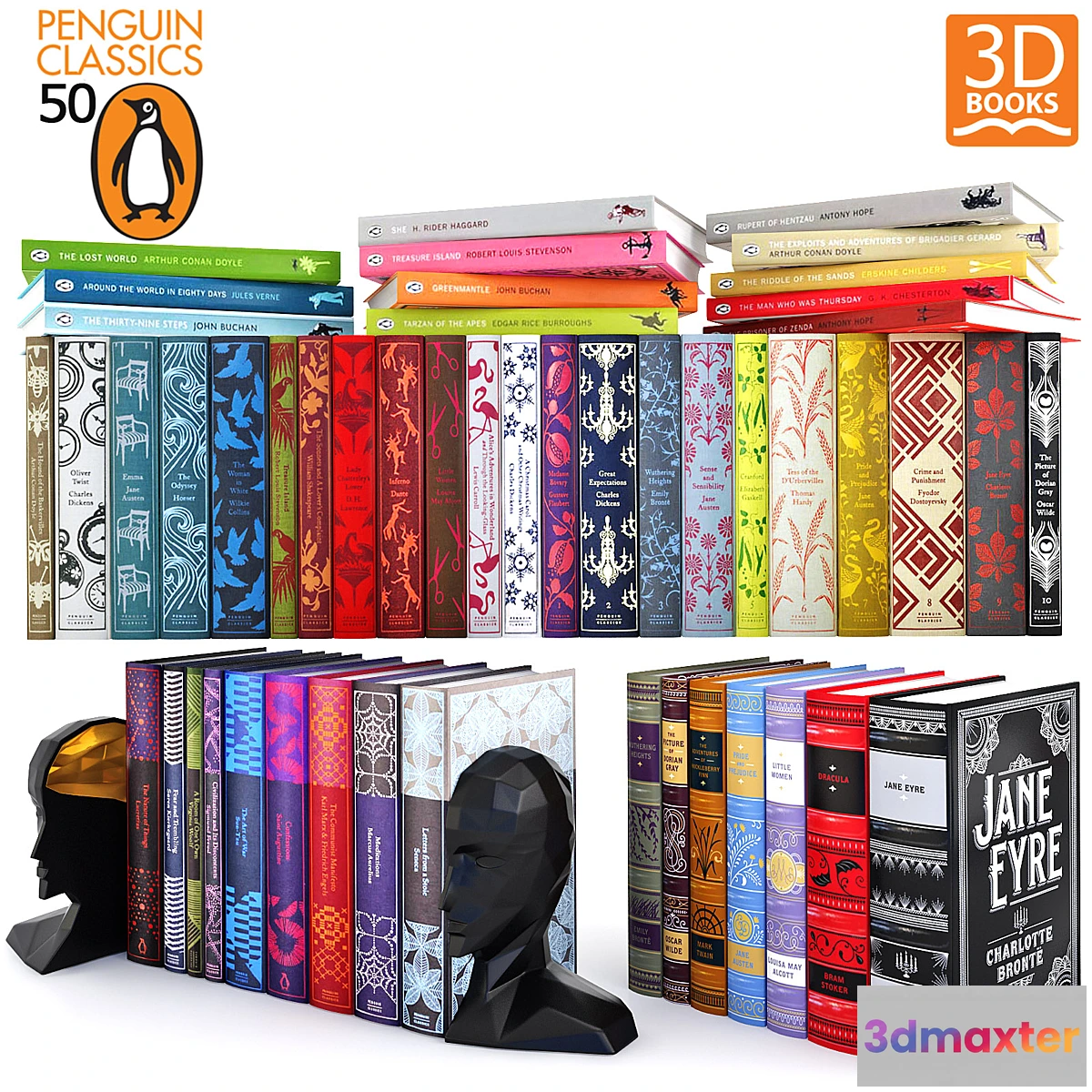 1275206 - 50 BOOKS penguin classics 3D Max