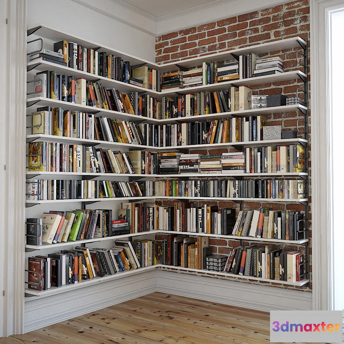 1291661 - Bookshelves with decor 3D Max