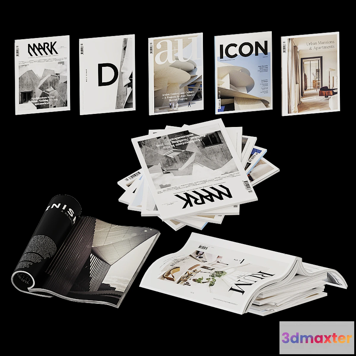 1335022 - Magazine collection in open and closed versions 3D Max