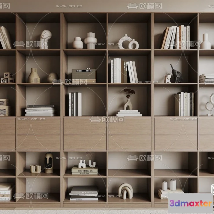 1365706 - Book Case 3D Furniture Models - Interior 3D Model - 004 3D Max