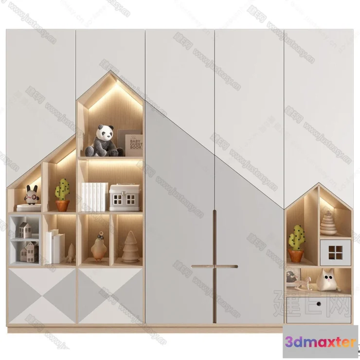 1365975 - Book Case 3D Furniture Models - Interior 3D Model - 008 3D Max