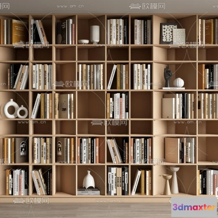 1366457 - Book Case 3D Furniture Models - Interior 3D Model - 015 3D Max
