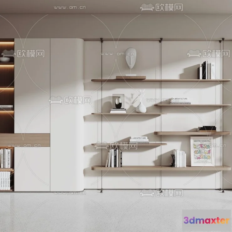 1367022 - Book Case 3D Furniture Models - Interior 3D Model - 023 3D Max