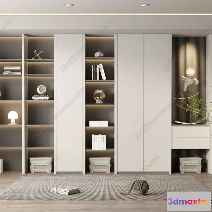 1367086 - Book Case 3D Furniture Models - Interior 3D Model - 024 3D Max