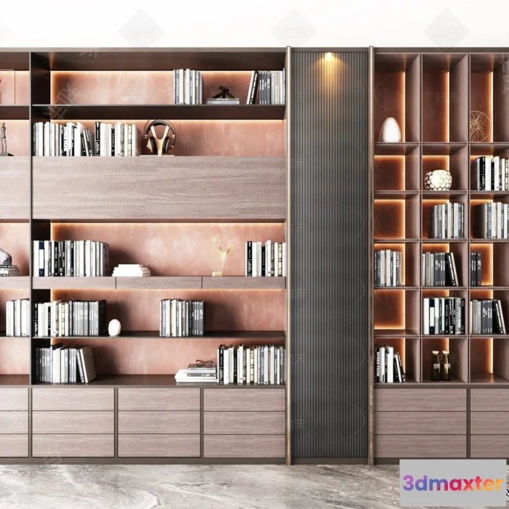 1367354 - Book Case 3D Furniture Models - Interior 3D Model - 028 3D Max