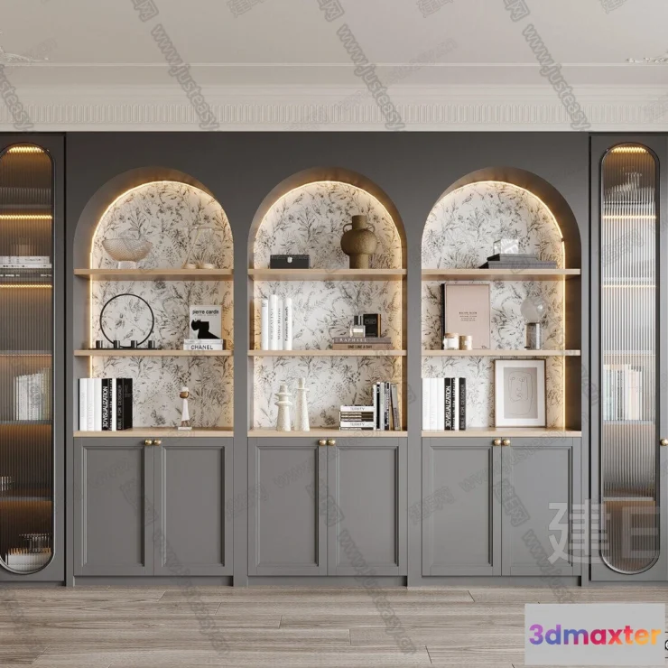 1367708 - Book Case 3D Furniture Models - Interior 3D Model - 033 3D Max